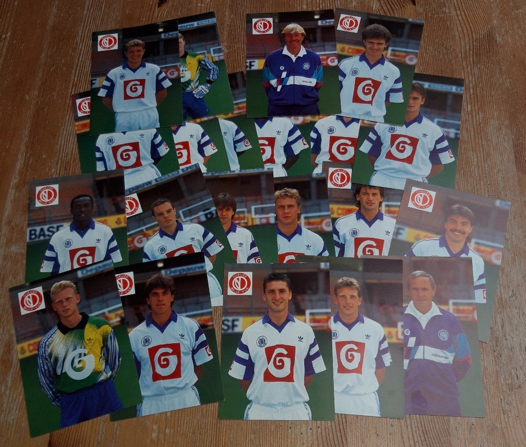 RSC Anderlecht 21 fotokaarten Seizoen 91-92 RSCA, Ophalen of Verzenden, Zo goed als nieuw, Poster, Plaatje of Sticker