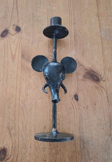 Unieke handgemaakte kaarsenhouder, Enlèvement ou Envoi, Utilisé, Métal, Chandelier