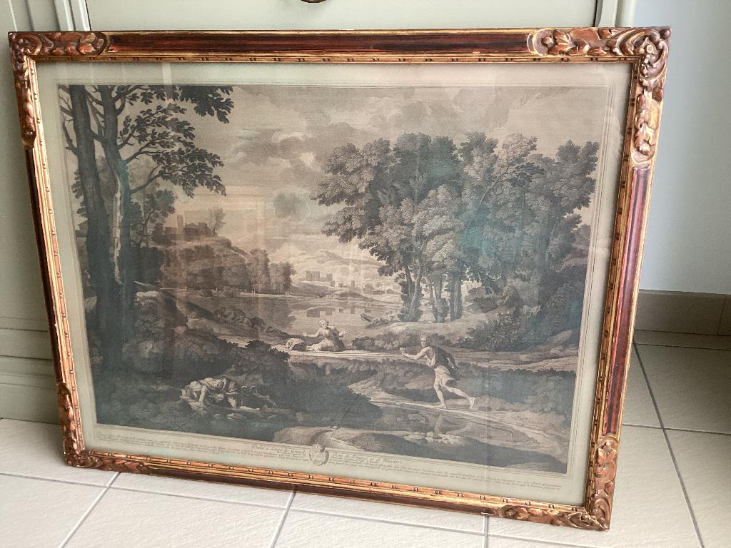 Belle grande gravure sur cuivre 18ème siècle par E.Baudet, Enlèvement, 1700 - 1799
