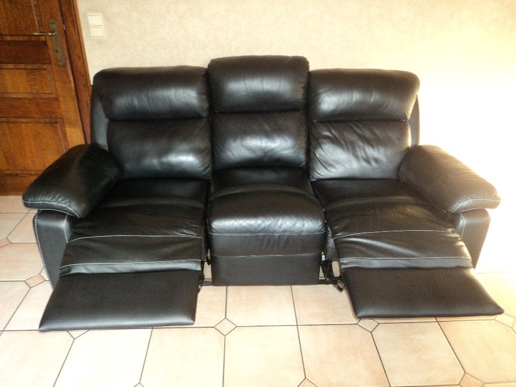 Lederen Relax Zetel 3 en 2 zit, Ophalen, Gebruikt, Overige maten, Leer
