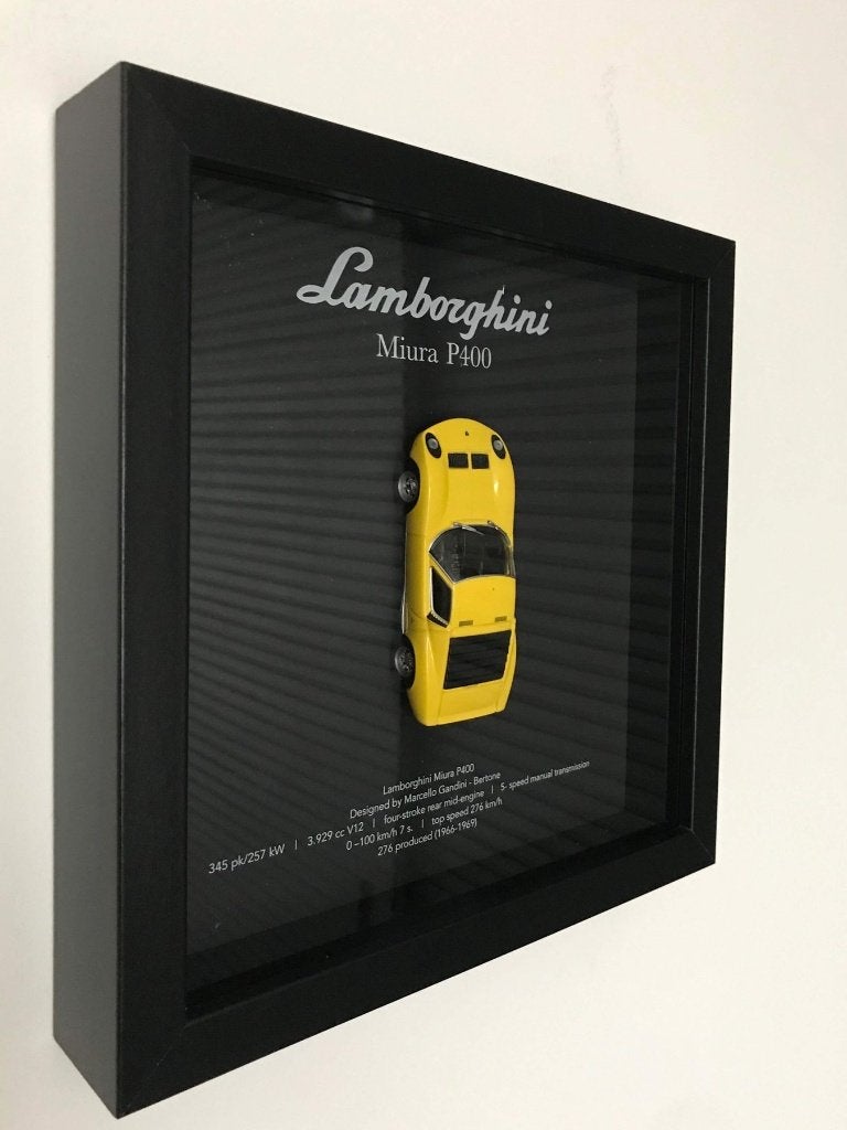 Framed 3D object Miura P400  Lamborghini, Ophalen, Zo goed als nieuw, Auto, Overige merken