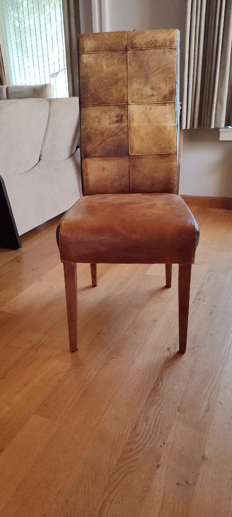6 Chaises, Brun, Enlèvement, Cuir, Cinq, Six Chaises ou plus