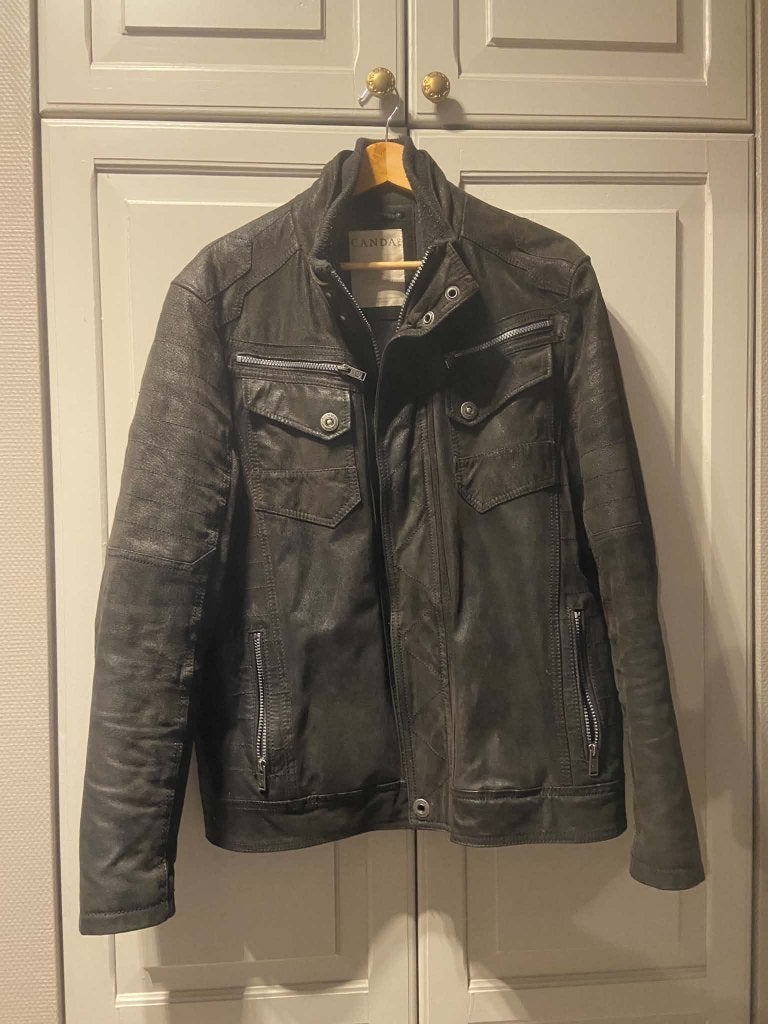 Lederen jas, Kleding | Heren, Ophalen, Gedragen, Maat 52/54 (L)