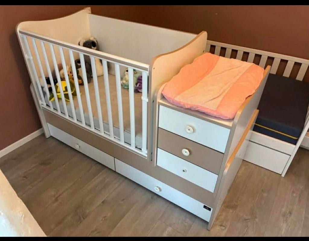 Lit bébé évolutif comb Minimax Lorelli + armoire197x83x108, Kinderen en Baby's, Ophalen, Gebruikt, 70 tot 85 cm, Matras
