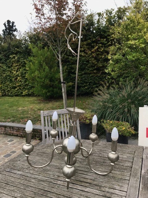 Mid Century moderne hanglamp, Huis en Inrichting, Ophalen, Gebruikt, Mid century modern, E14 (klein)