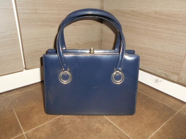 Vintage handtas, Ophalen of Verzenden, Zo goed als nieuw, Blauw, Handtas