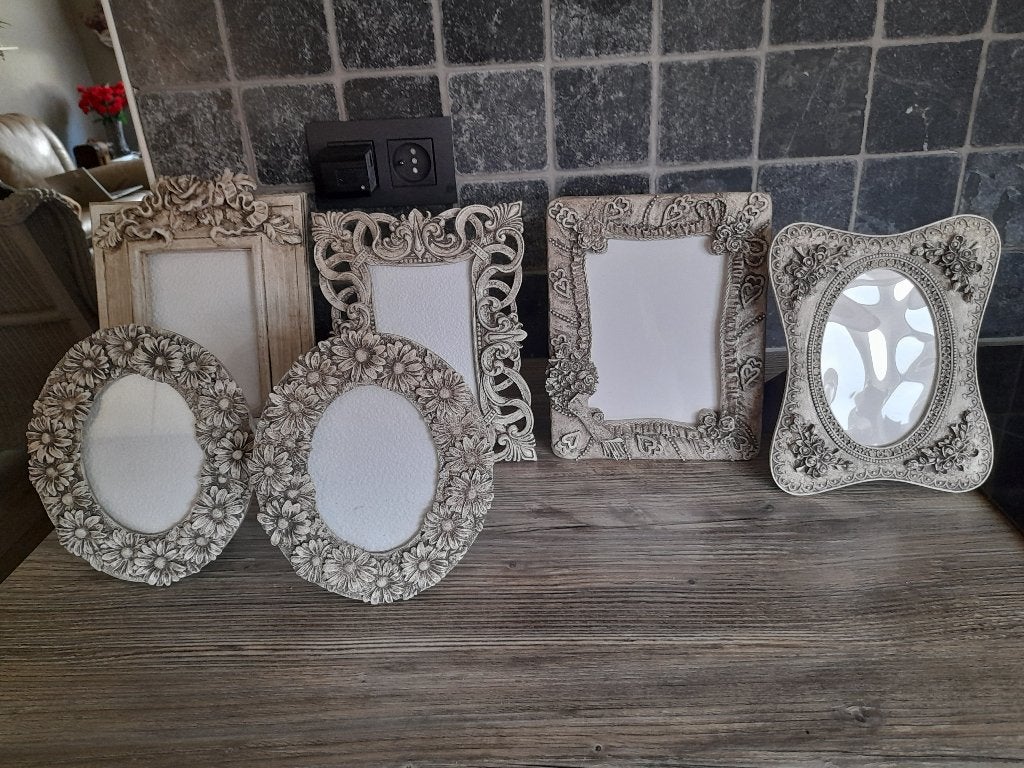fotokaders, gepatineerd, Huis en Inrichting, Woonaccessoires | Lijsten, Overige materialen, Gebruikt, Beige, Ophalen of Verzenden