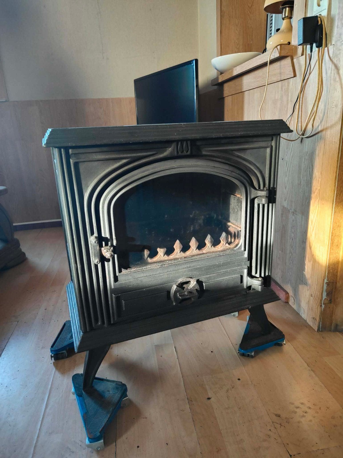 Poêle a bois en fonte franco-belge 10kw, Enlèvement, Bois, Poêle à bois