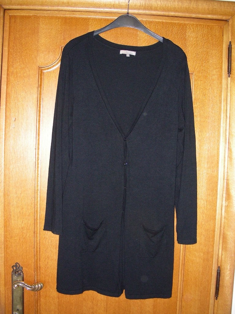 Zwarte lange cardigan, Comme ça, maat 44, Zwart, Maat 42/44 (L), Zo goed als nieuw, Comme ça