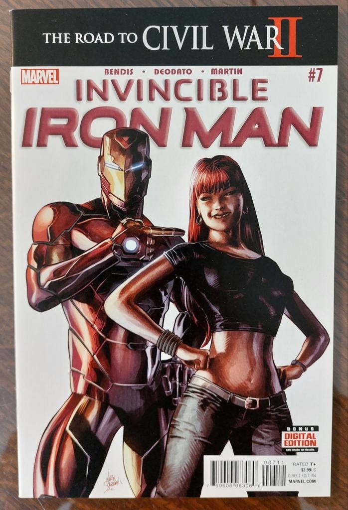Invincible Iron Man 7 Marvel Comics 2016 First Print Riri, Boeken, Strips | Comics, Eén comic, Brian Michael Bendis, Amerika, Nieuw