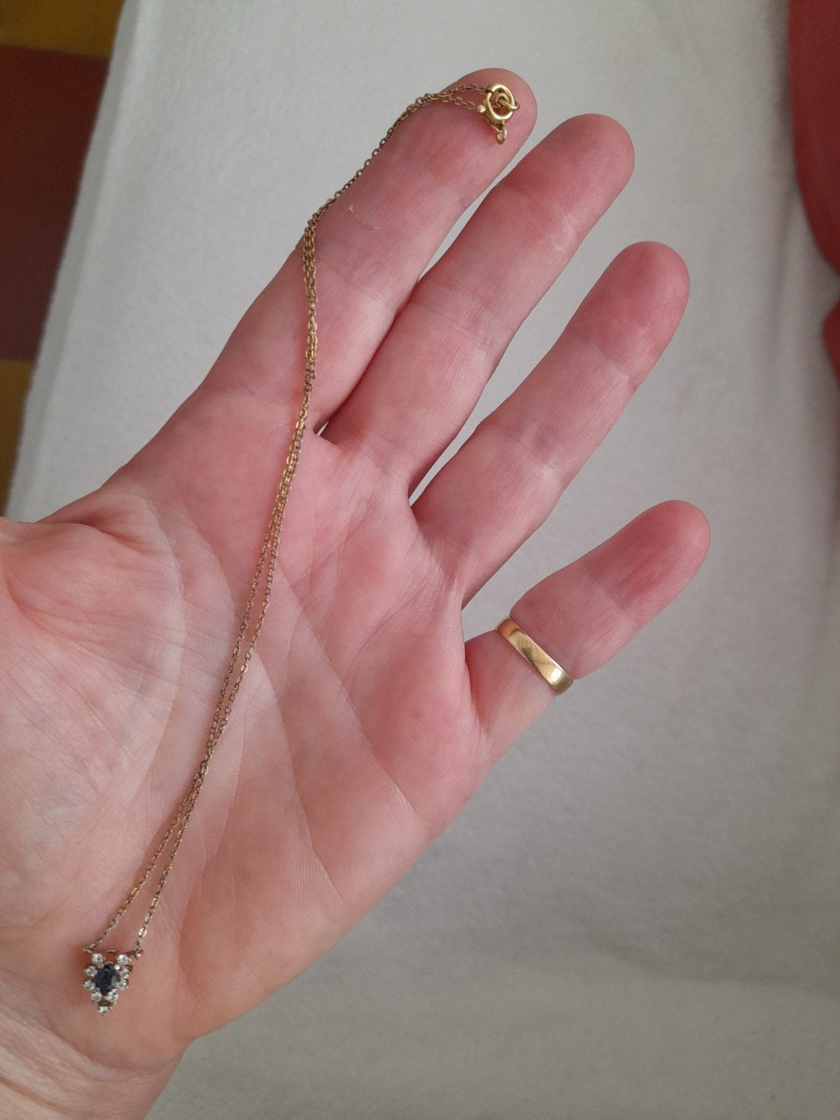 Pendentif pierre bleue avec brillants, Ophalen