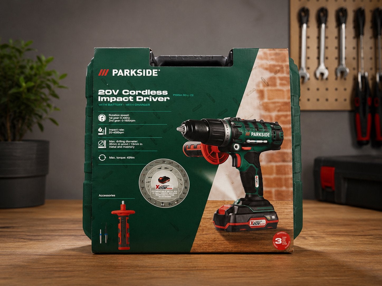 Perceuse sans fil Parkside 20Vavec, neuve dans sa boîte, Enlèvement, Neuf