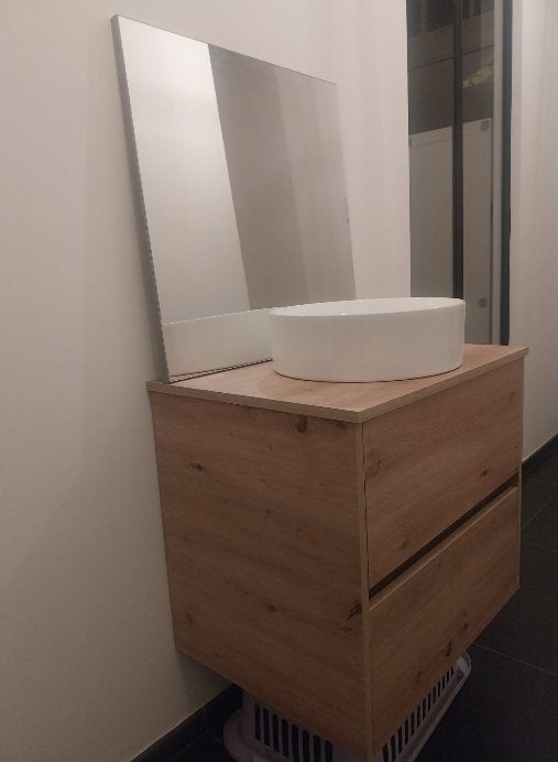 Badkamer meubel + waskom en spiegel, Huis en Inrichting, Badkamer | Badkamermeubels, Ophalen, Nieuw, 50 tot 100 cm, Minder dan 100 cm