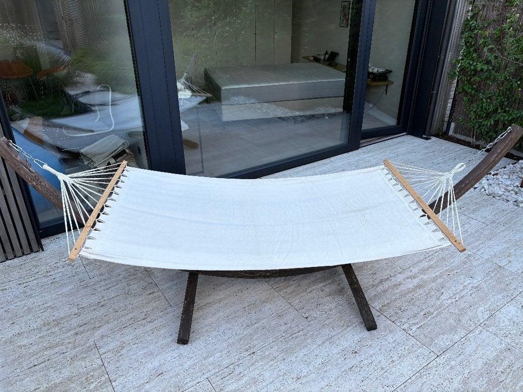 Hangmat met houten frame, Tuin en Terras, Hangmatten, Ophalen, Gebruikt, Eenpersoons