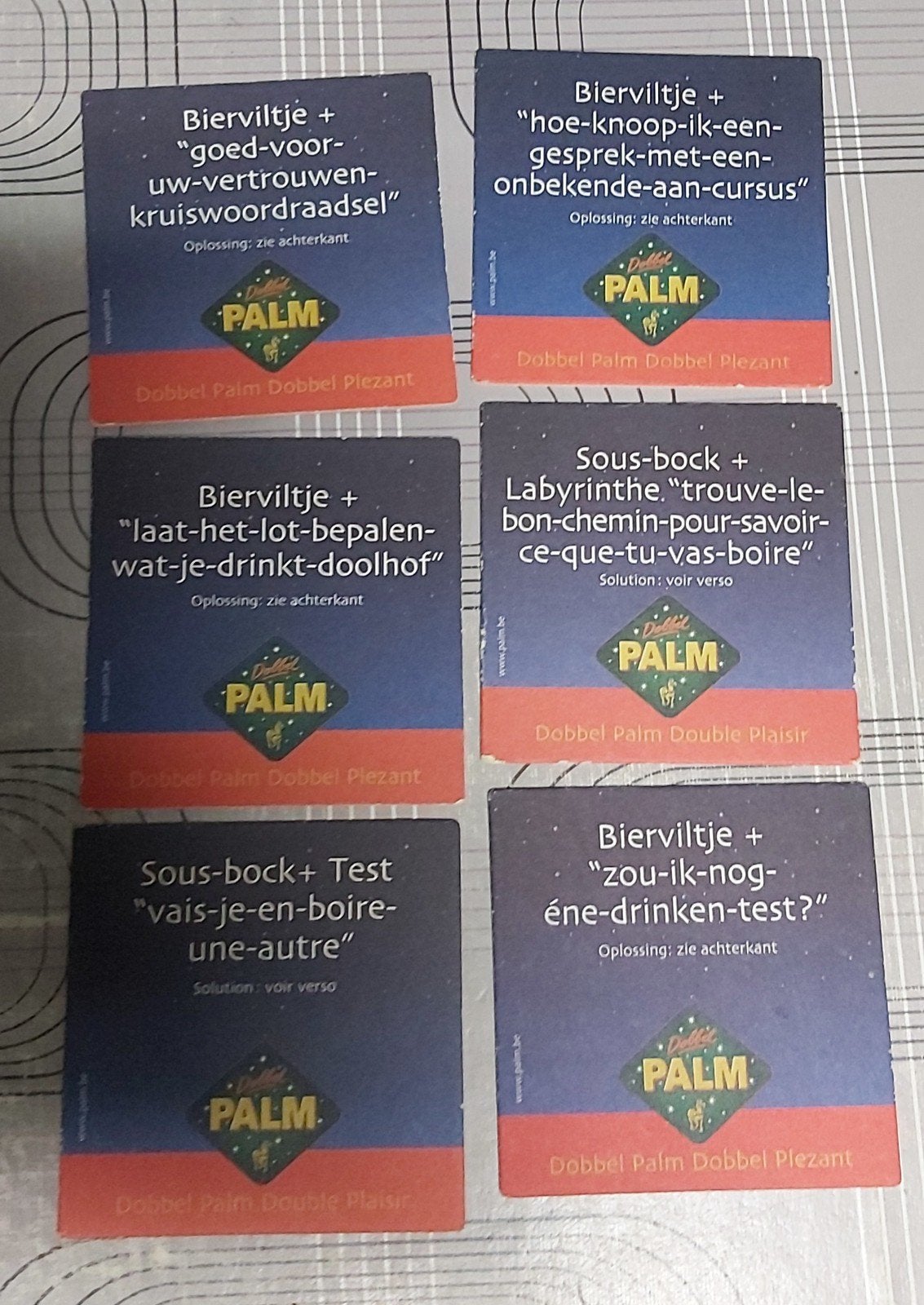 Palm bierviltjes Nl/Fr 6 stuks, Enlèvement ou Envoi