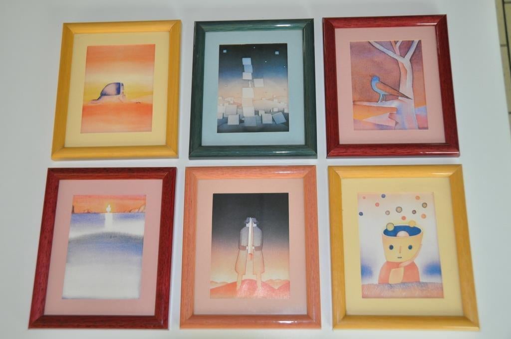 Aquarelles de J-M FOLON - Lot de 6 reproductions - 17x14 cm, Enlèvement