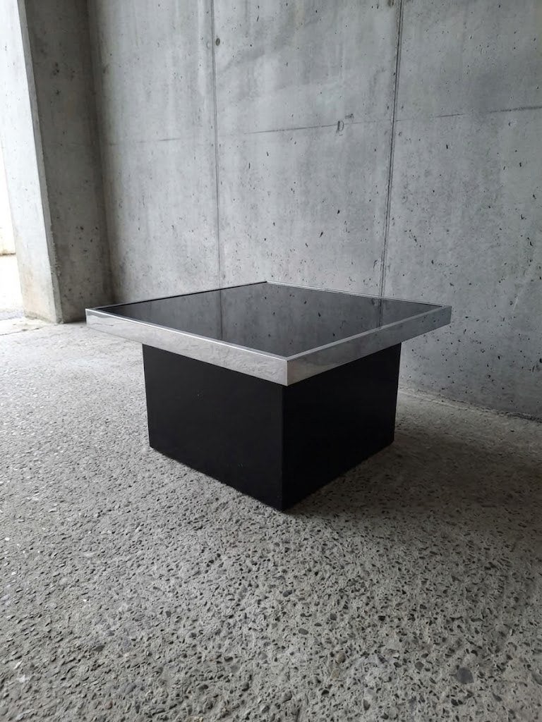 Vintage Minimalist Mid-Century Salontafel '80, Ophalen, Glas