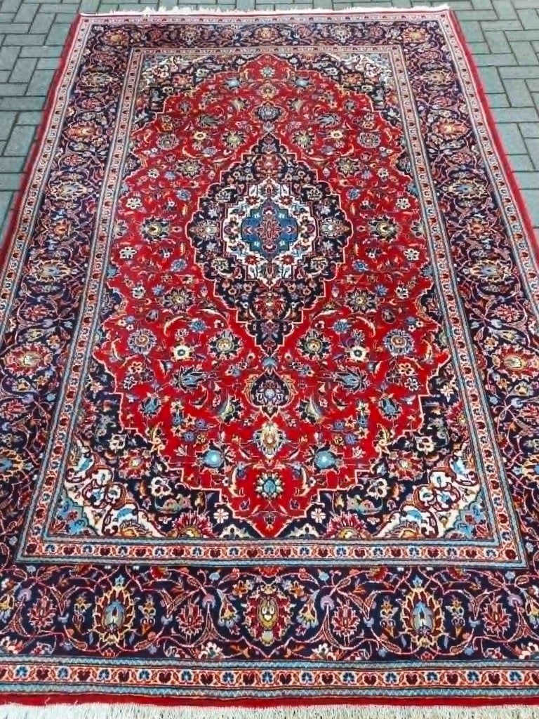 Mooi Perzische tapijt (Kashan) 3,20x2m Handgeknoopt Uit Iran, Ophalen, Crème, 150 tot 200 cm, 200 cm of meer