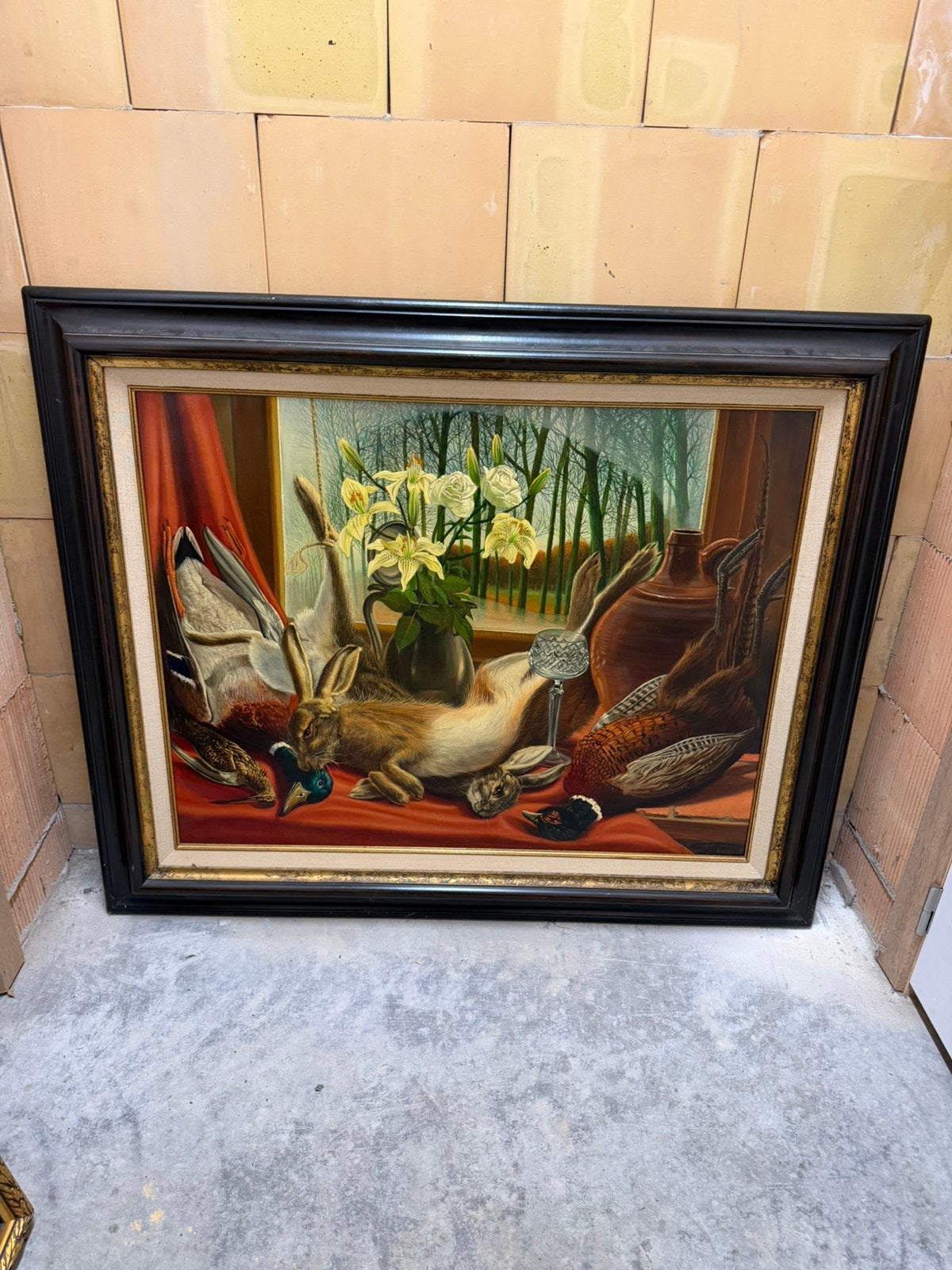 Germaan Bos - stilleven 1988 H met kad: 93cm B met kad.: 115, Antiek en Kunst, Kunst | Schilderijen | Klassiek, Ophalen of Verzenden