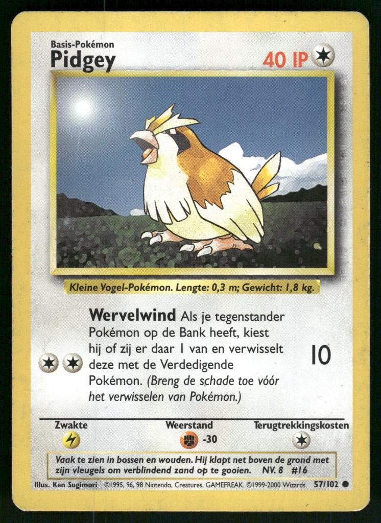 Pidgey 57/102 - Base (NL) (NM), Verzenden, Gebruikt