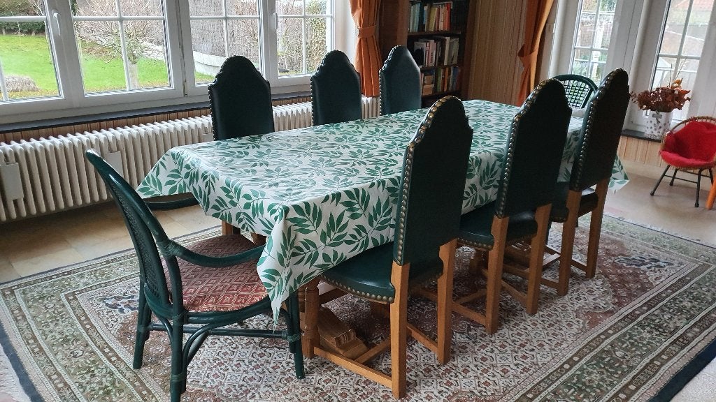 6 stevige houten eetkamerstoelen – €50 voor de set, Ophalen, Gebruikt, Overige kleuren, Klassiek