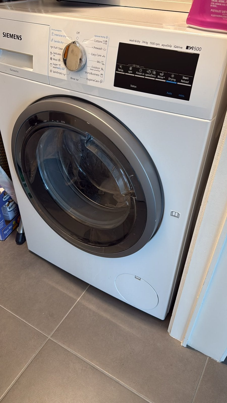 Siemens iQ500 Was-droogcombinatie – 7 kg / 4 kg – 1500 t/min, Ophalen, Gebruikt, Voorlader, 1200 tot 1600 toeren