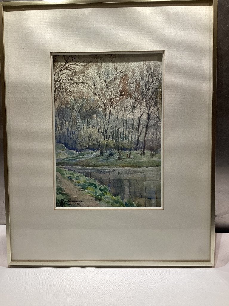 2 Aquarellen Landschap. P176/D., Ophalen of Verzenden, Landschap
