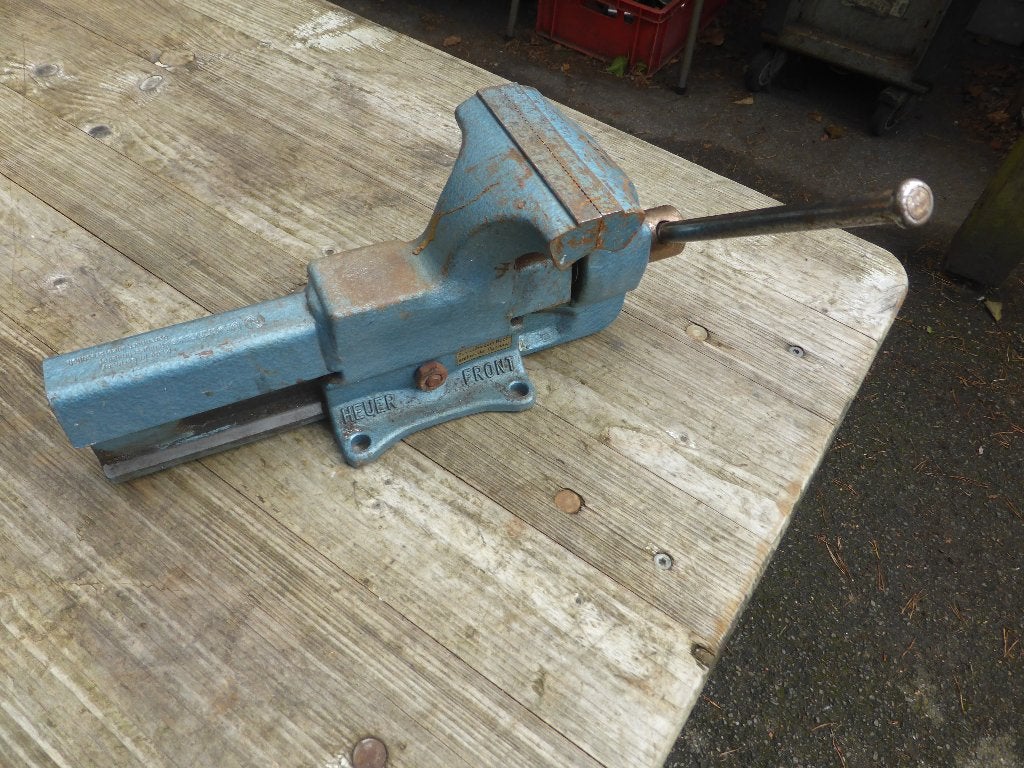 bankschroef heuer front  brockhaus gaat 12,50cm open, Doe-het-zelf en Bouw, Ophalen of Verzenden, Gebruikt, Bankschroef