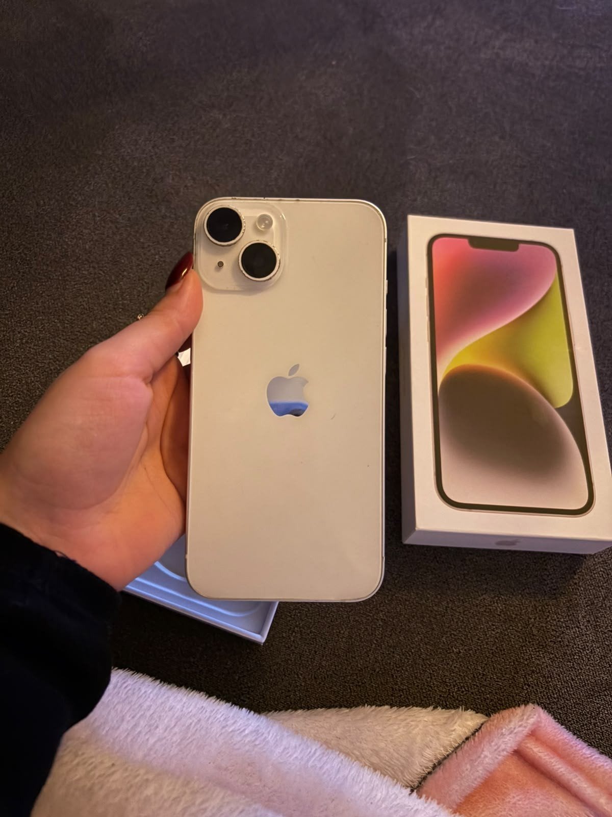 iPhone 14, Telecommunicatie, Ophalen, 128 GB, Wit, Zo goed als nieuw