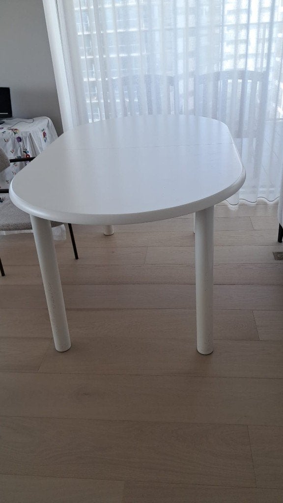 Ovale eettafel uitschuifbaar, Huis en Inrichting, Tafels | Eettafels, Ophalen, Overige materialen, Gebruikt, 50 tot 100 cm