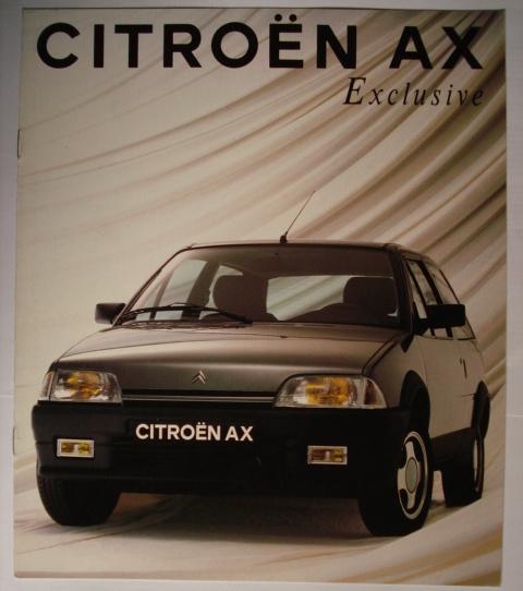 Citroën AX Exclusive 1992 Brochure Catalogue Prospekt, Envoi, Utilisé, Citroën