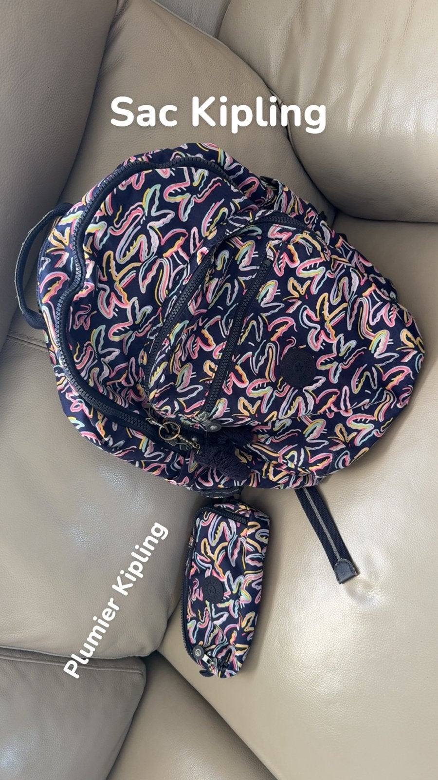Sac a dos Kipling avec plumier, Enlèvement, Comme neuf