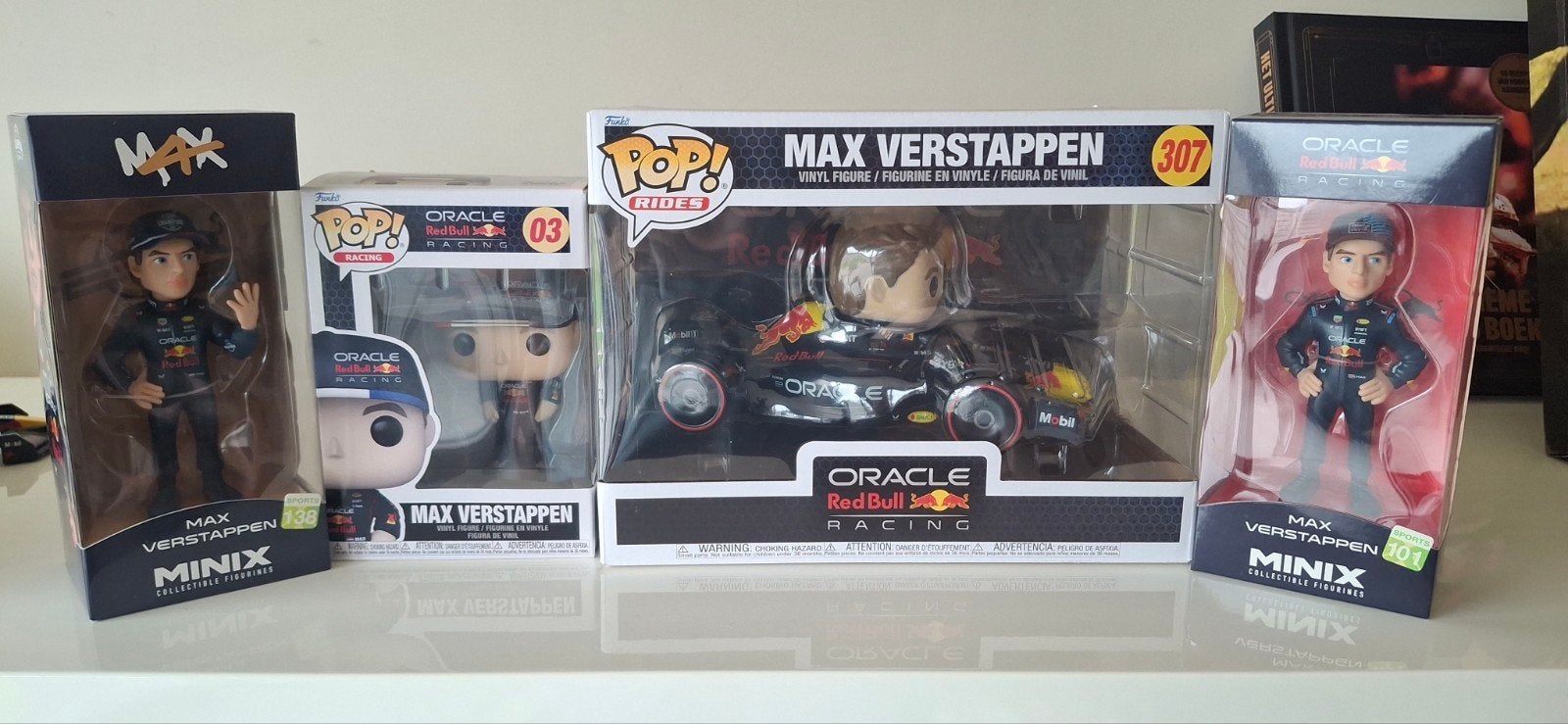 Set van 4 Max Verstappen Collectibles - Funko Pop Rides & Mi, Ophalen of Verzenden, Auto