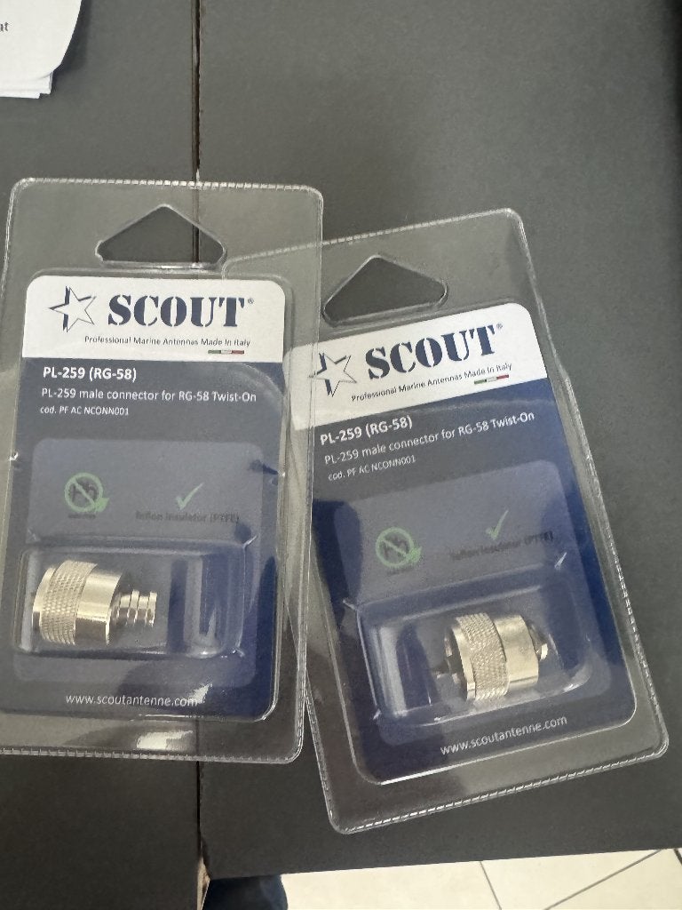 2x PL-259 connector voor RG-58 coax / marifoonantenne, Enlèvement, Neuf, Électricité et Éclairage, Voilier ou Bateau à moteur