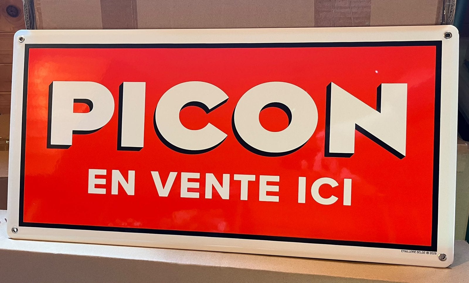 Reclamebord PICON emaille, Enlèvement ou Envoi, Comme neuf, Panneau publicitaire