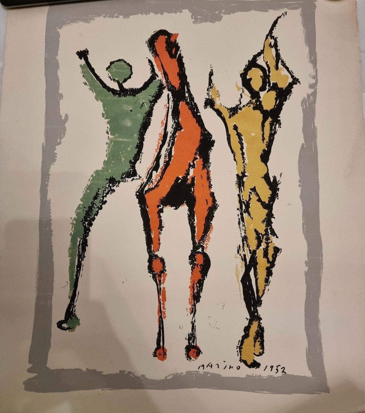 marino marini schilder, Enlèvement ou Envoi, Figures