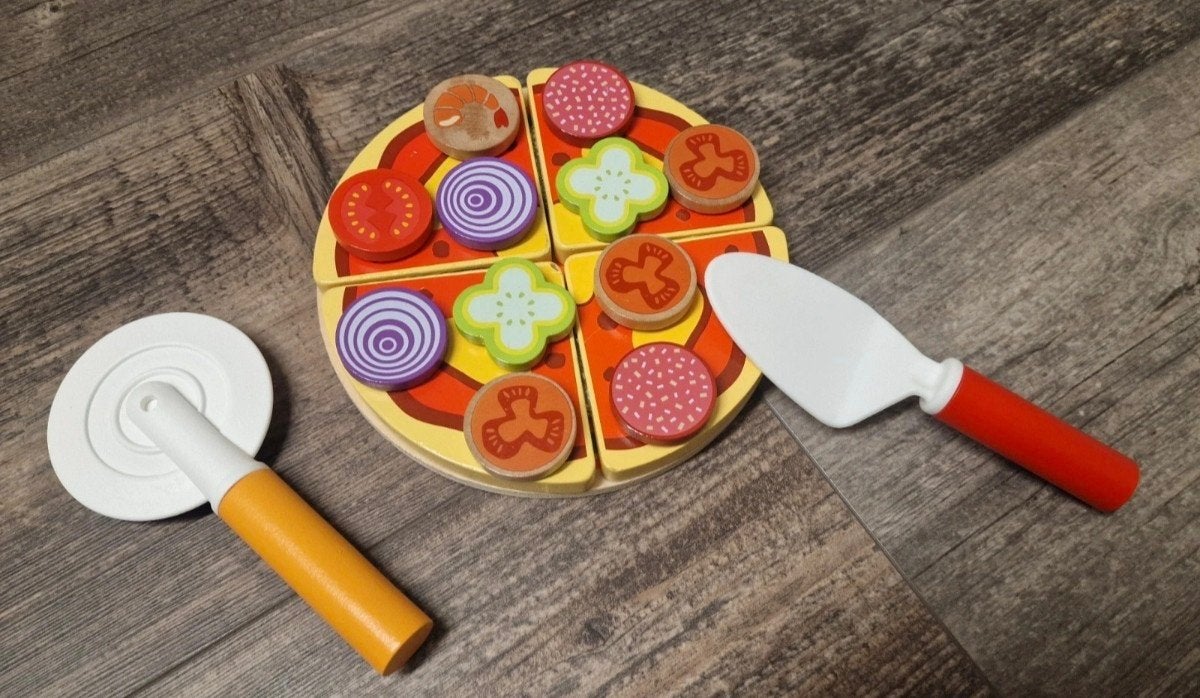 Pizza en bois pour enfant, Enfants & Bébés, Enlèvement ou Envoi, Comme neuf, Bois, Accessoires de cuisine de jeu