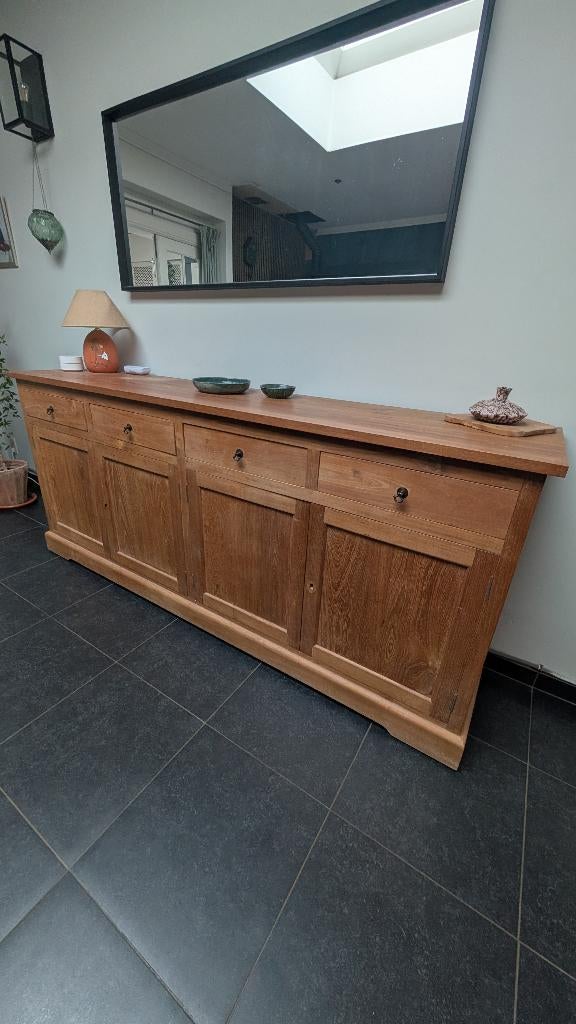 Meuble buffet en bois de teck, Teck, 25 à 50 cm, 200 cm ou plus, Avec tablette(s)