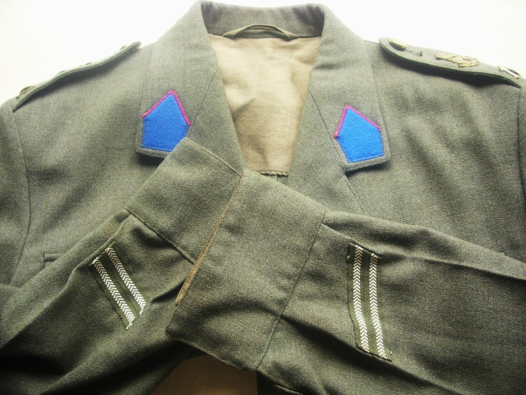 Veste écussonnée de battle dress belge 101eme Cie RAV 1969, Envoi, Armée de terre, Vêtements ou Chaussures