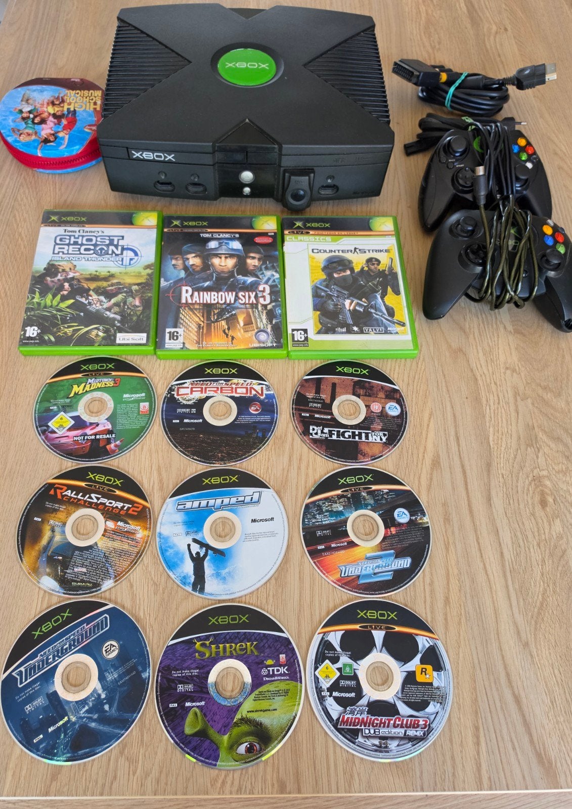 Lot Console Microsoft Xbox + 2 Manettes + 12 Jeux (Def Jam,, Games en Spelcomputers, Ophalen of Verzenden, Gebruikt, Met 2 controllers