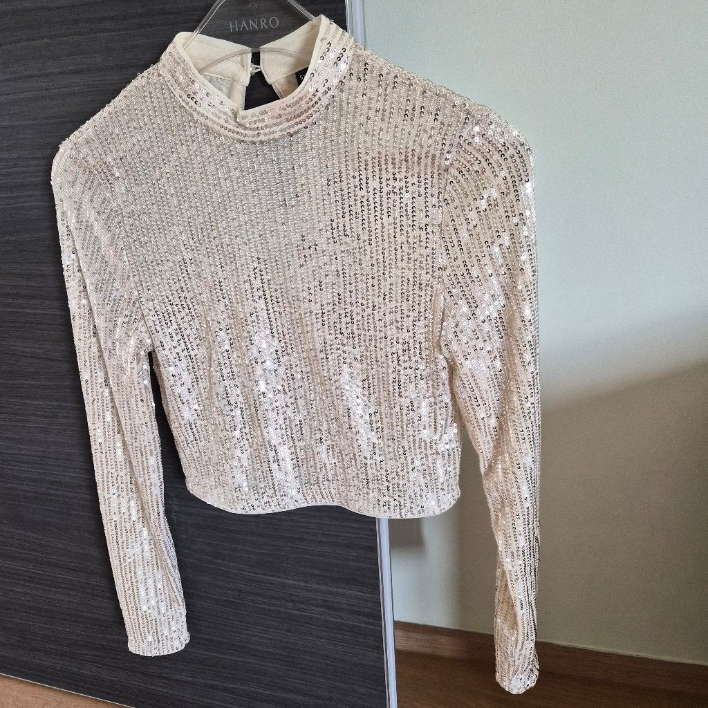 Blouse à sequins, taille S, Enlèvement ou Envoi, Porté, Shein, Taille 36 (S)