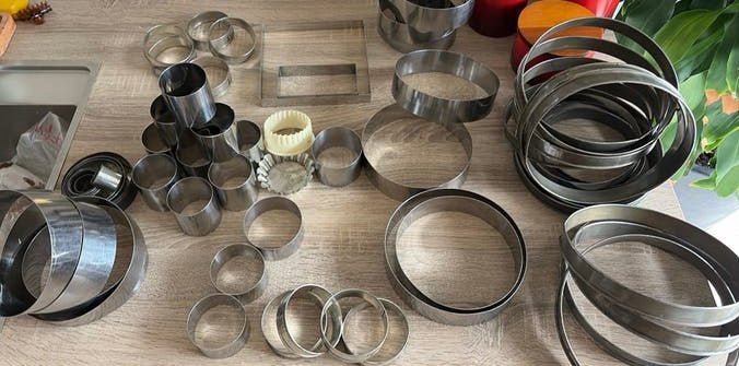 Moules à gâteaux en inox 105 pièces, Enlèvement ou Envoi, Utilisé, Inox, De Buyer