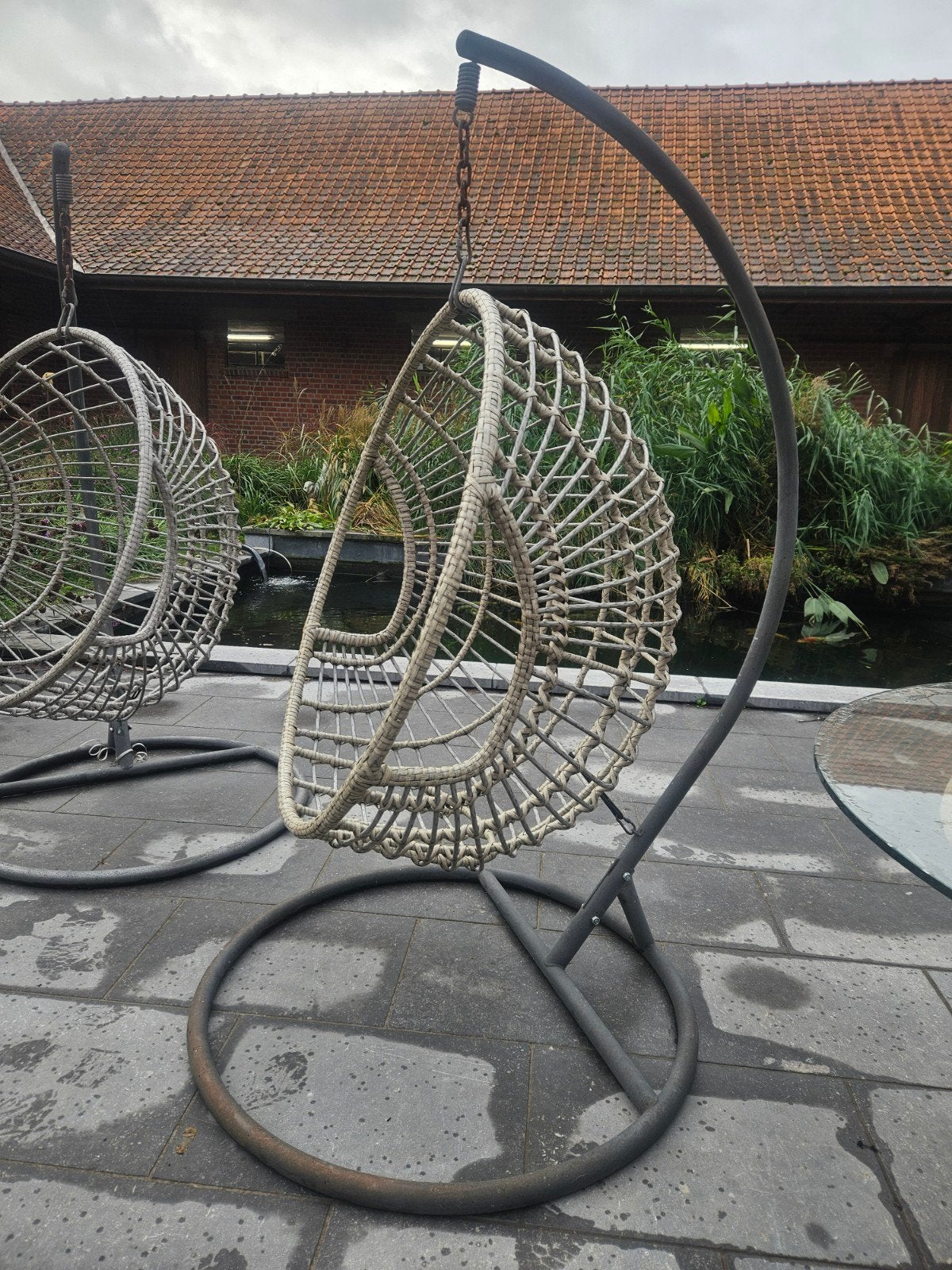fauteuil tressé forme oeuf, Jardin & Terrasse, Enlèvement, Utilisé
