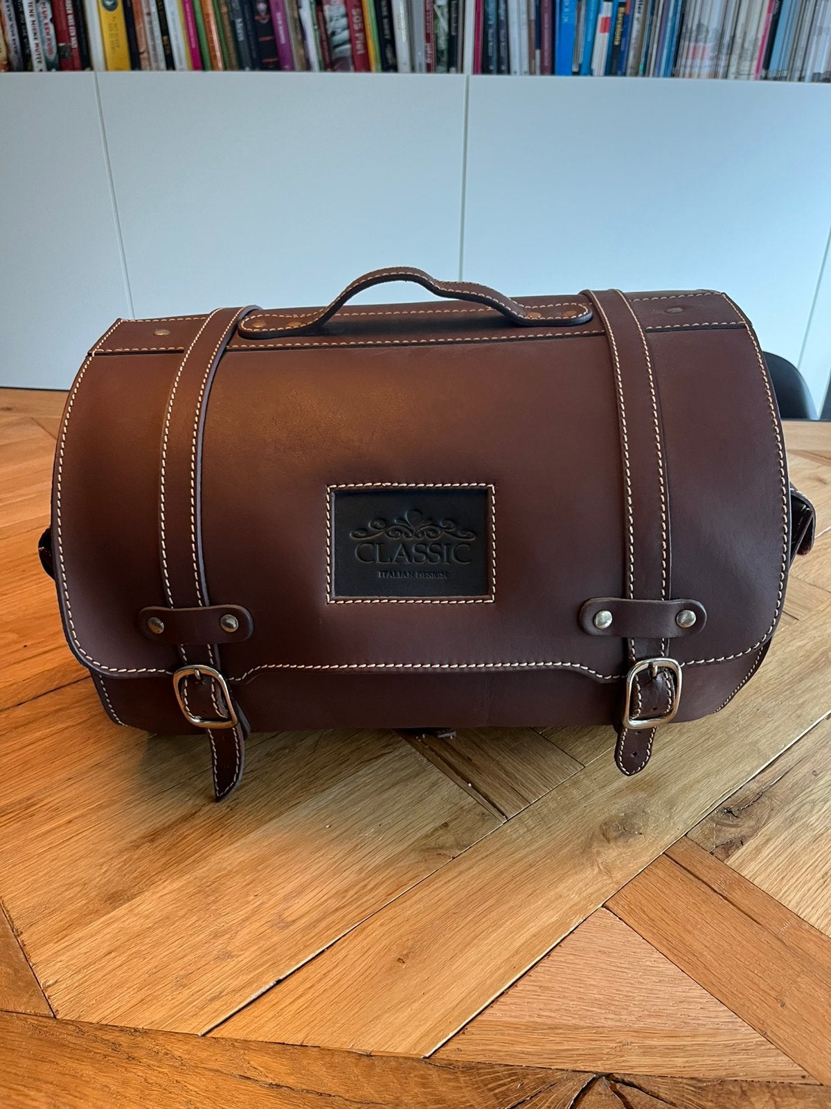 Lederen tas voor op vespa of scooter, Motoren, Accessoires | Koffers en Tassen, Gebruikt, Ophalen