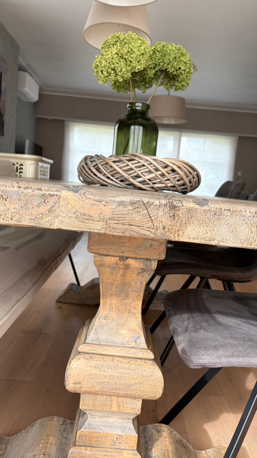 Kloostertafel in nieuwstaat, Huis en Inrichting, Tafels | Eettafels, Ophalen, Zo goed als nieuw, Rechthoekig, Landelijk