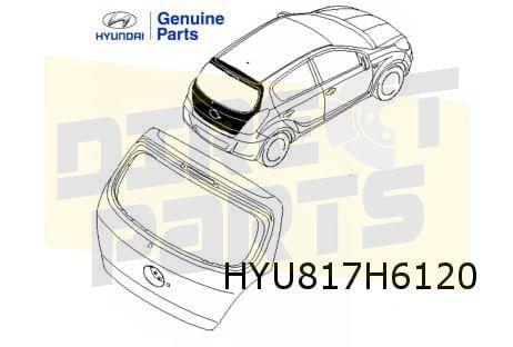 Hyundai	i20 achterklep (bij wisser) (6/12-1/15) Origineel! 7, Neuf, Arrière, -, Haillon arrière