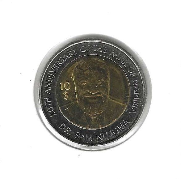Namibië, 10 Dollars 2010, 20 Years Bank of Namibia., Timbres & Monnaies, Enlèvement ou Envoi, Autres pays, Monnaie en vrac