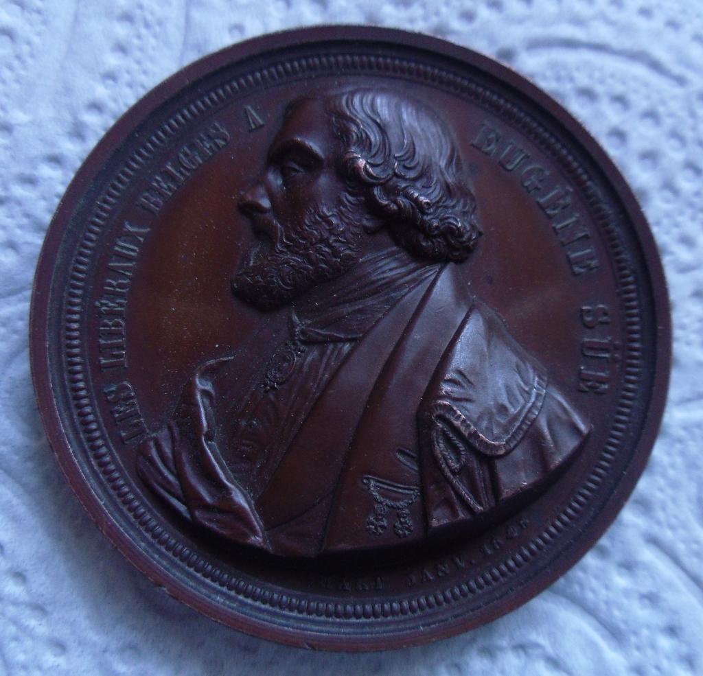 1845 Paris Marie-Joseph Sue French novelist., Verzenden, Brons