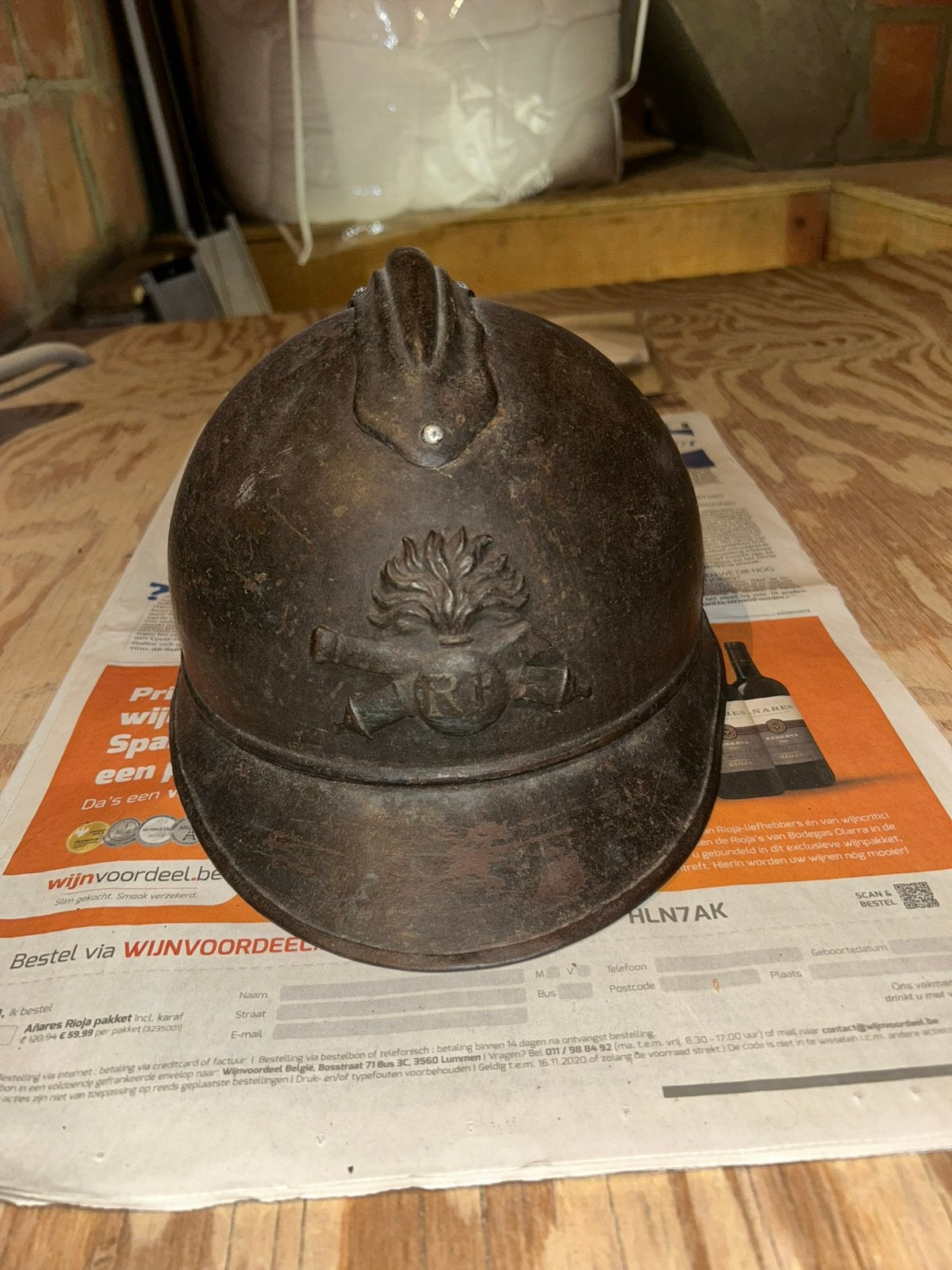 WO1/WW1 Franse Adrian M15 Artilerie helm, Ophalen, Landmacht, Helm of Baret
