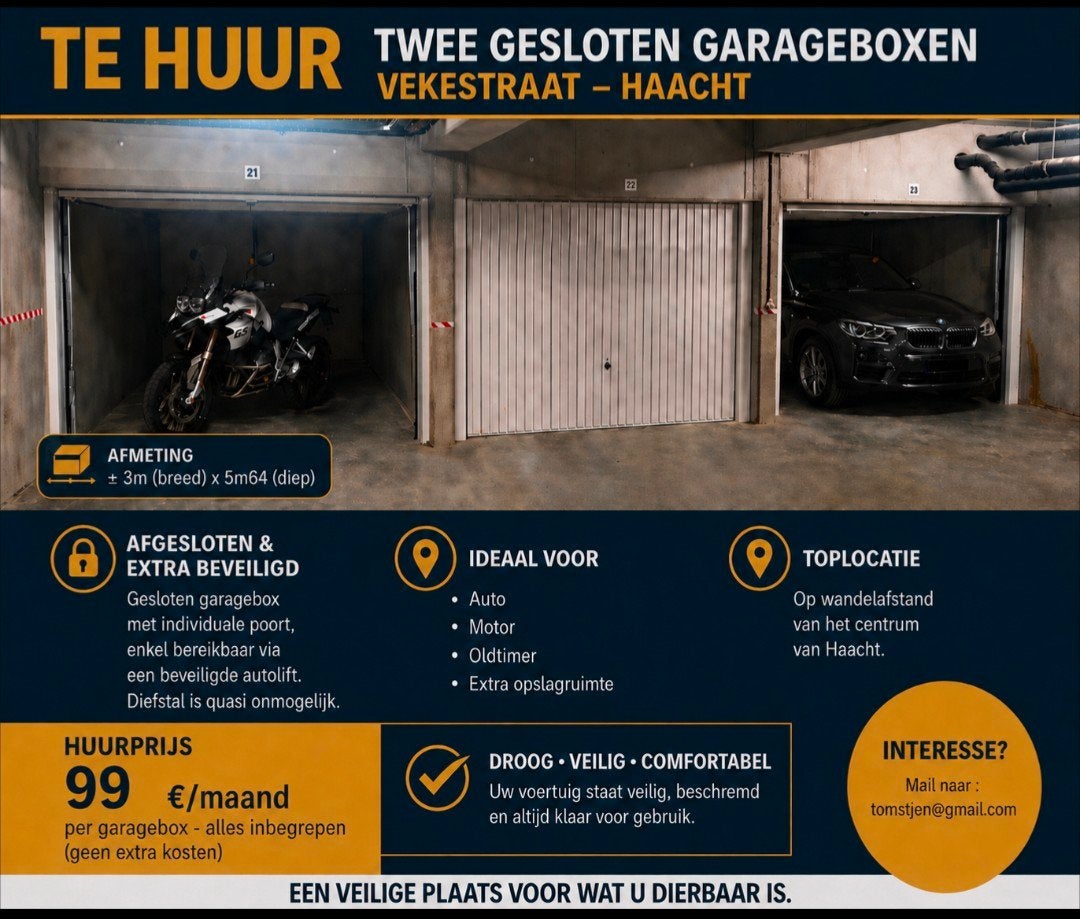 Afgesloten ondergrondse garages, Immo, Garages & Places de parking